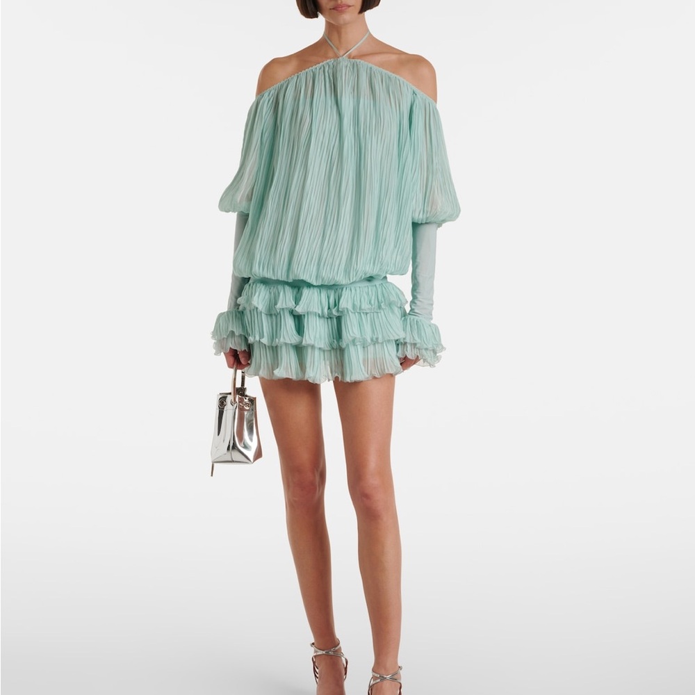 Blumarine - PLEATED DRESS IN SILK CHIFFON - 10